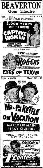 Gem Theatre - Clare Sentinel Ad May 1953 (newer photo)